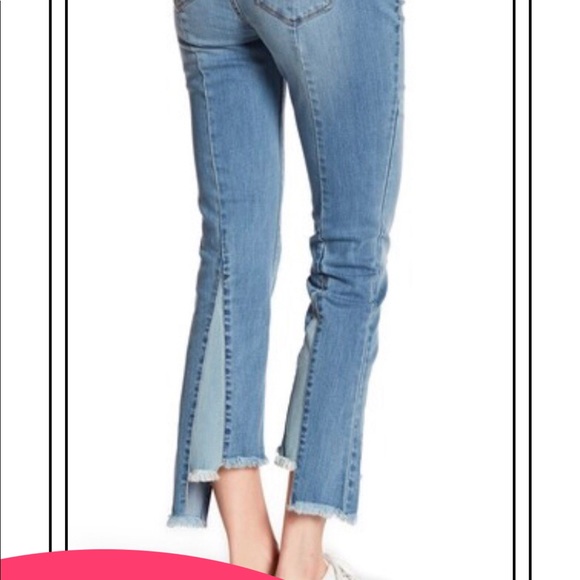 William Rast Color Block Flare Cropped Jeans - Picture 4 of 8